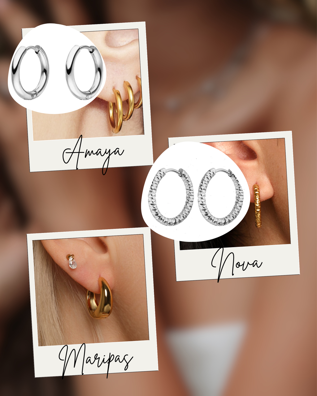 Les Signatures couleur framboise - Créoles et ornements interchangeables