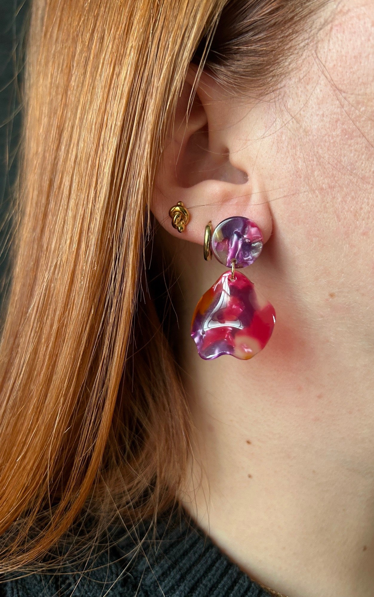 Boucles d'oreilles flamme d'Amour