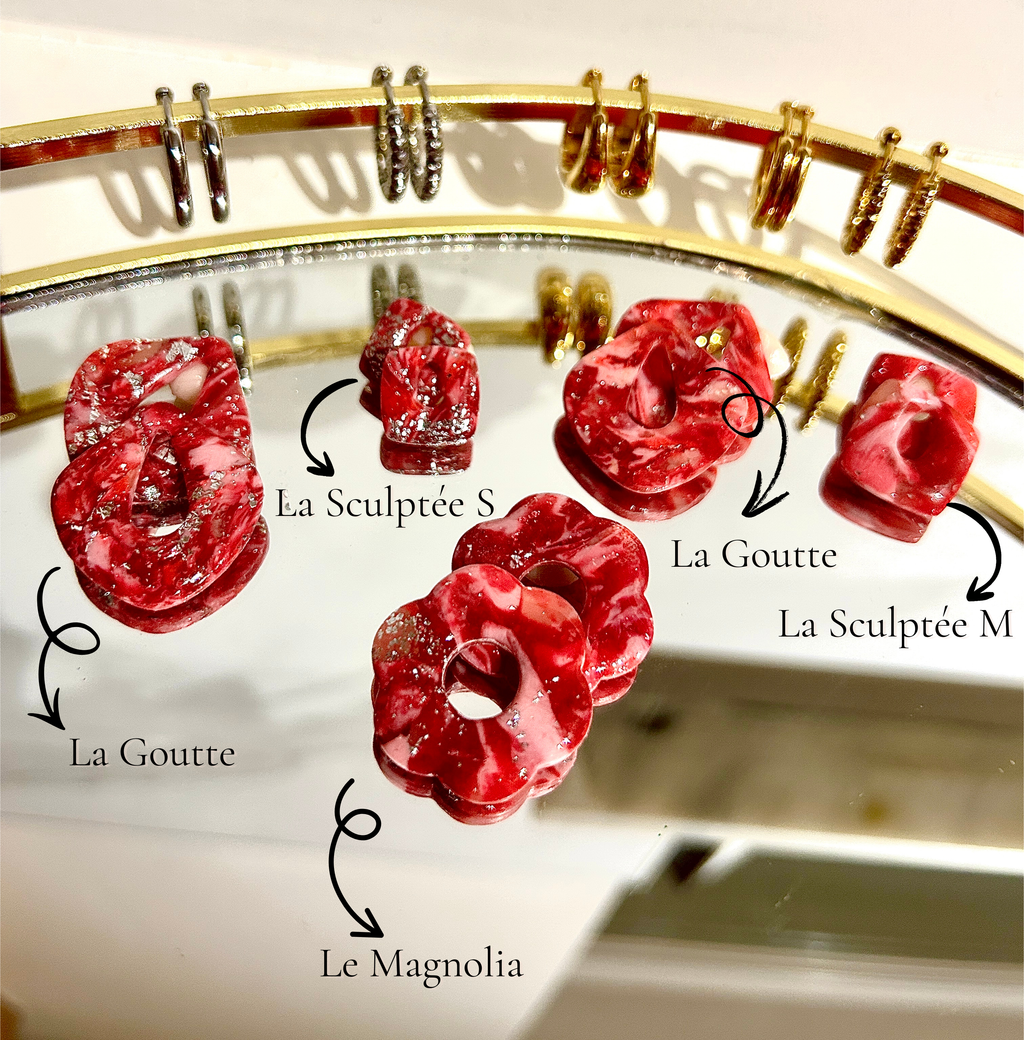 Les Signatures couleur framboise - Créoles et ornements interchangeables
